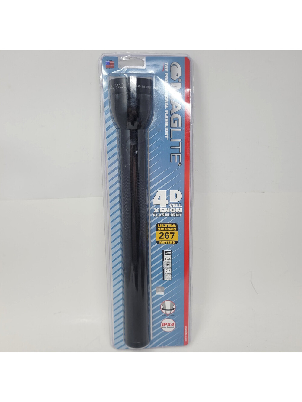 MagLite 4D Cell Xenon Flashlight Black SS4D016 Aluminum Adjustable Beam New
